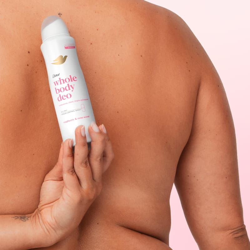 Dove Malina & Růže deodorant sprej na celé tělo