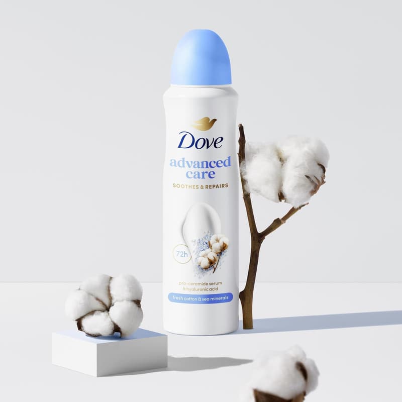 Dove Advanced Care Fresh Cotton and Sea Minerals antiperspirant sprej