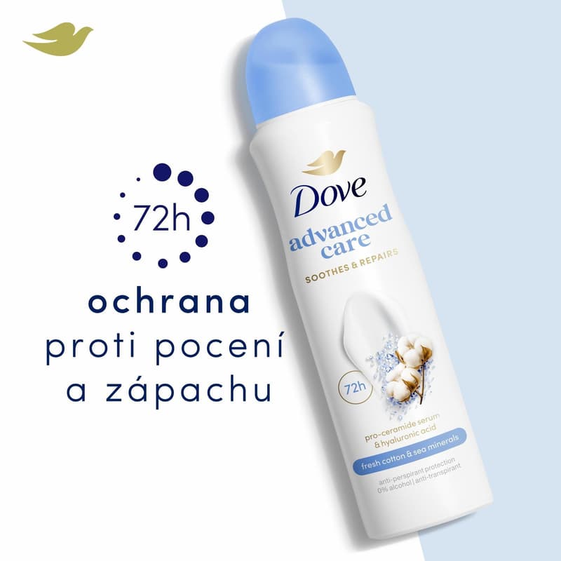 Dove Advanced Care Fresh Cotton and Sea Minerals antiperspirant sprej