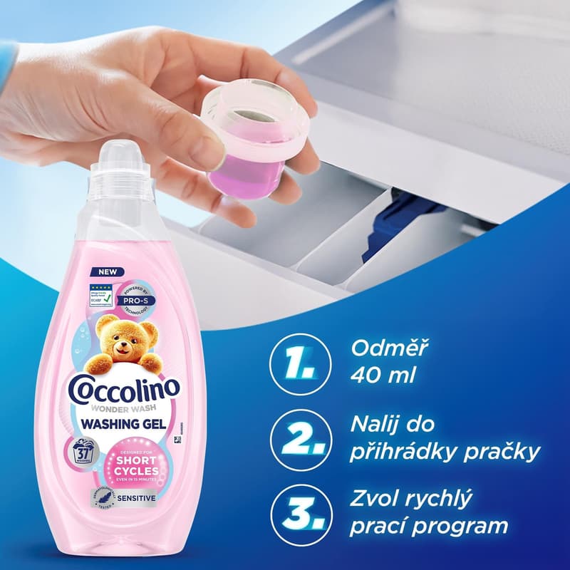 Coccolino Wonder Wash Sensitive prací gel (1,48 l)