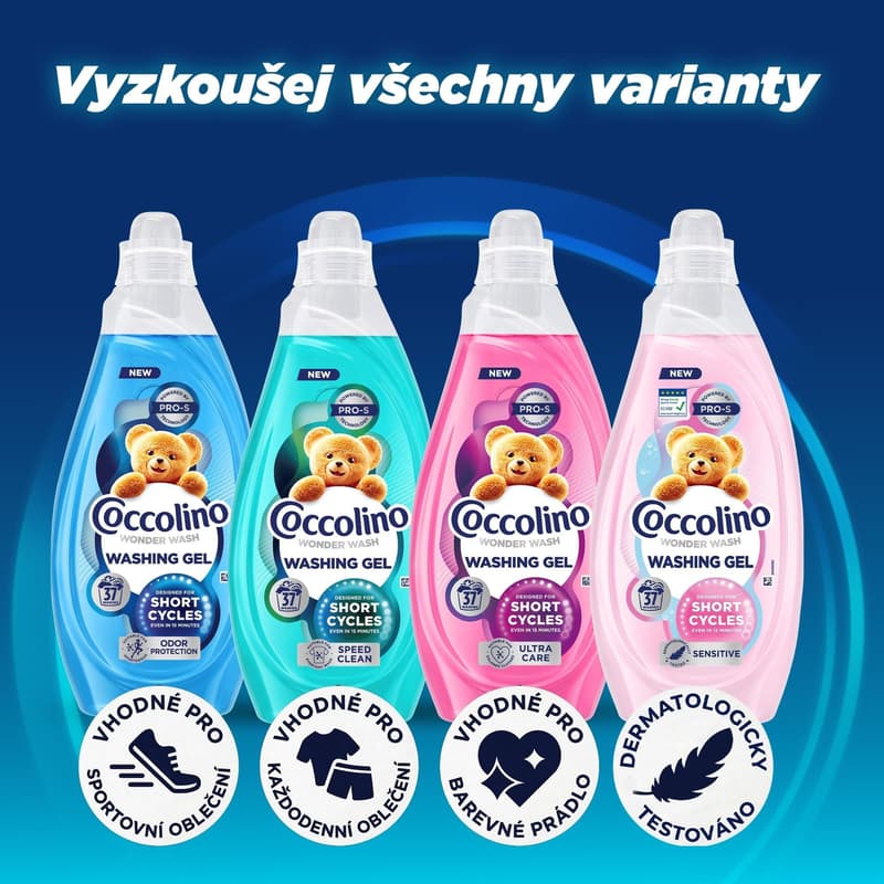 Coccolino Wonder Wash Sensitive prací gel (1,48 l)