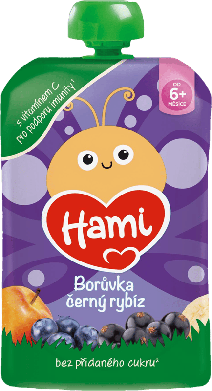 Hami Kapsička jablko, banán, černý rybíz a borůvky