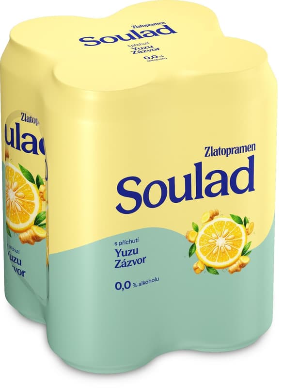 Zlatopramen Soulad 0.0% Yuzu a Zázvor plech 4×0,5 l