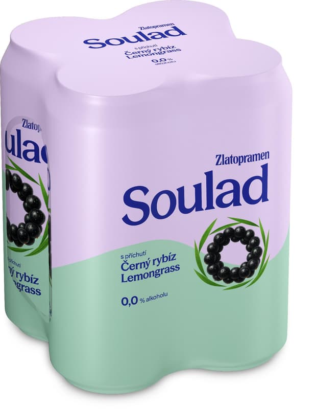 Zlatopramen Soulad 0.0% Černý Rybíz a Lemongrass plech 4×0,5 l