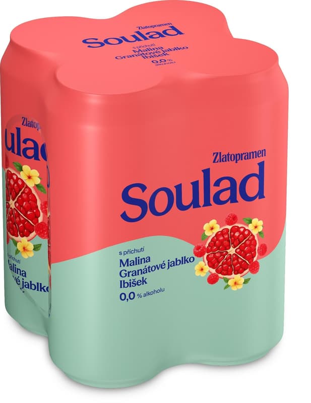 Zlatopramen Soulad 0.0% Raspberry, pomegranate and hibiscus 4x0. 5 l can