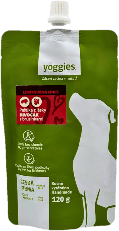 Yoggies Paštika s divočákem a brusinkami pro psy