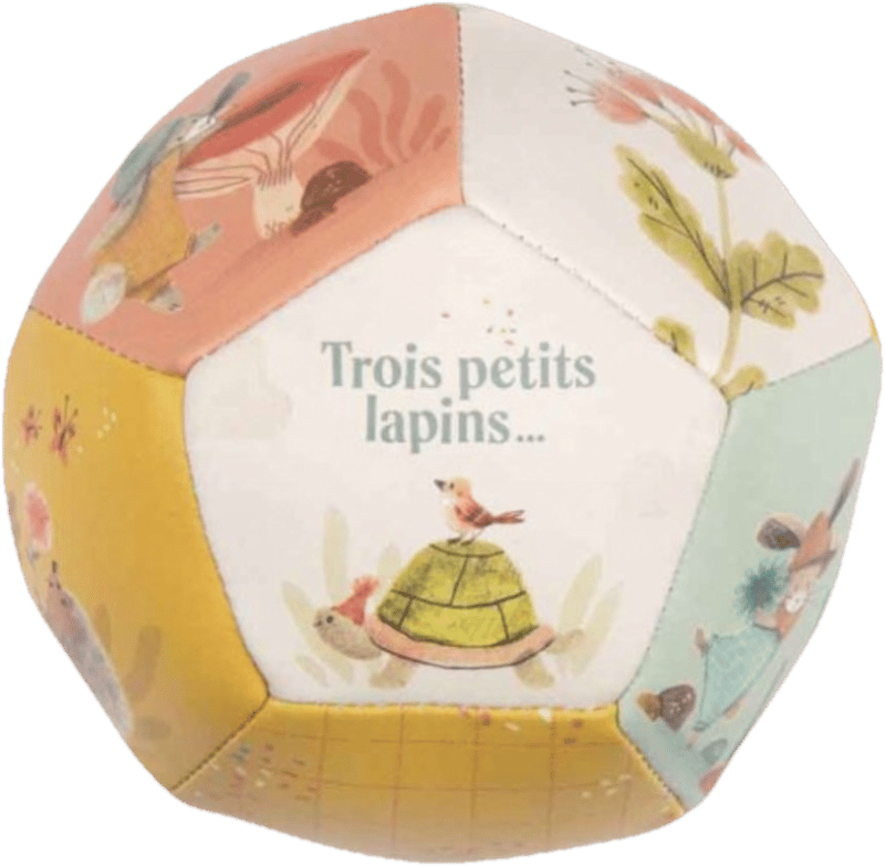 Moulin Roty Měkký míček zajíček a kamarádi 10 cm
