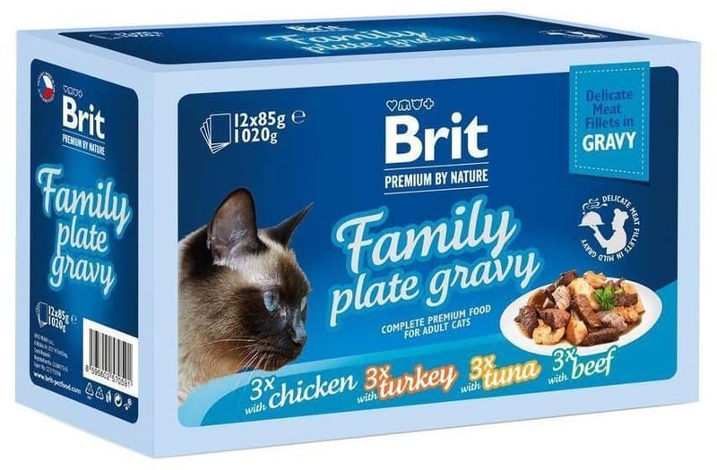 Brit Premium by Nature Cat filety v omáčce pro kočky 12×85 g