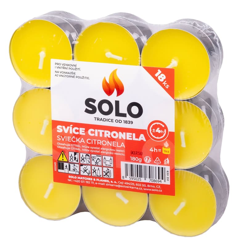 SOLO Citronella tealight candles/18pcs