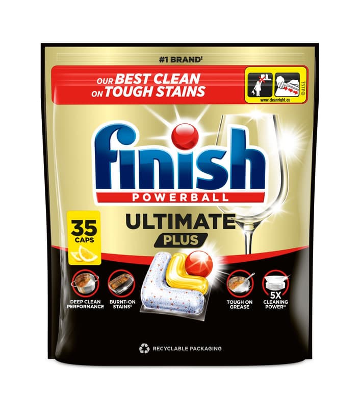 Finish Ultimate Plus dishwasher capsules – Lemon 35 pcs