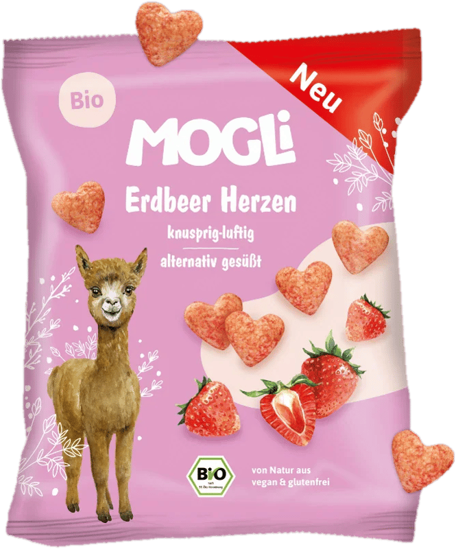 Mogli BIO Jahodová křupavá srdíčka