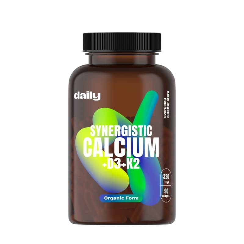 Daily Synergistic Calcium+D3+K2 cps.90