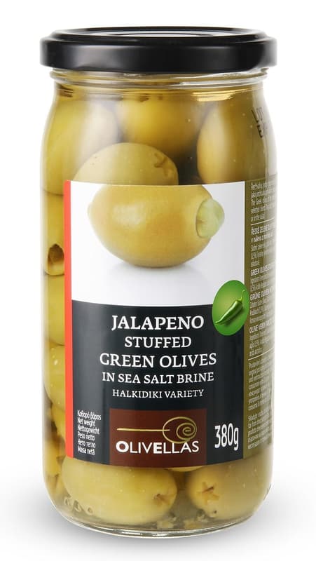 Greek green olives with JALAPEÑO