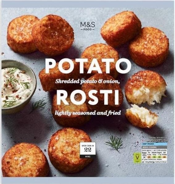 Marks & Spencer Jemně solené bramborové placičky z brambor odrůdy Maris Piper s cibulí