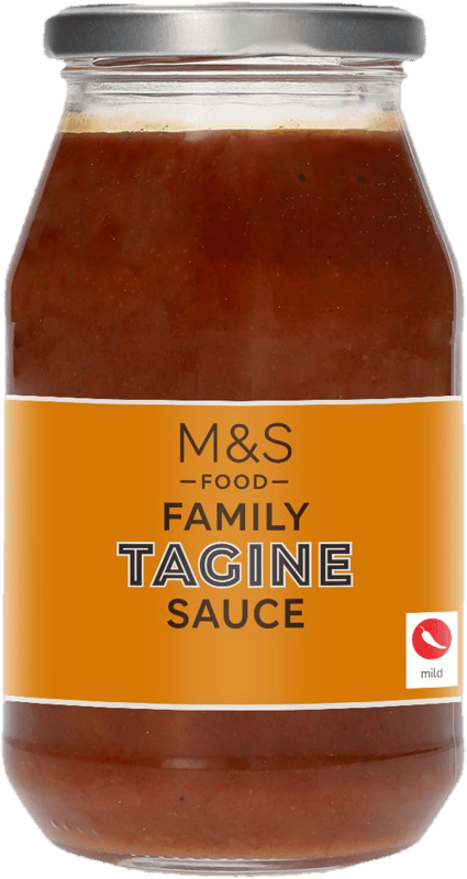 Marks & Spencer Rajčatová omáčka tagine s cibulí, červenou paprikou, meruňkami a kořením