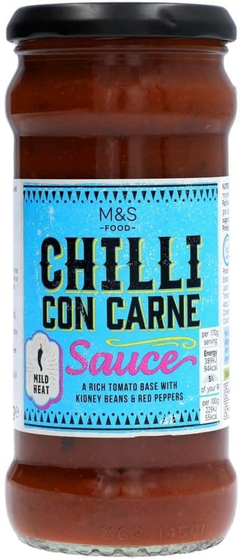 Marks & Spencer Omáčka s rajčaty, fazolemi, červenou paprikou a mletým chilli