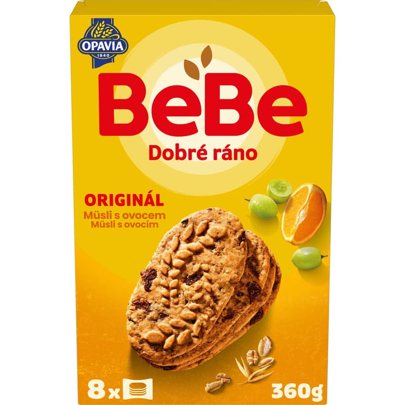Opavia BeBe Good morning muesli biscuits with fruit (8 × 45 g)