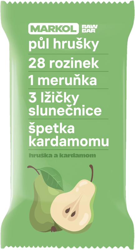 Markol Pear and cardamom bar