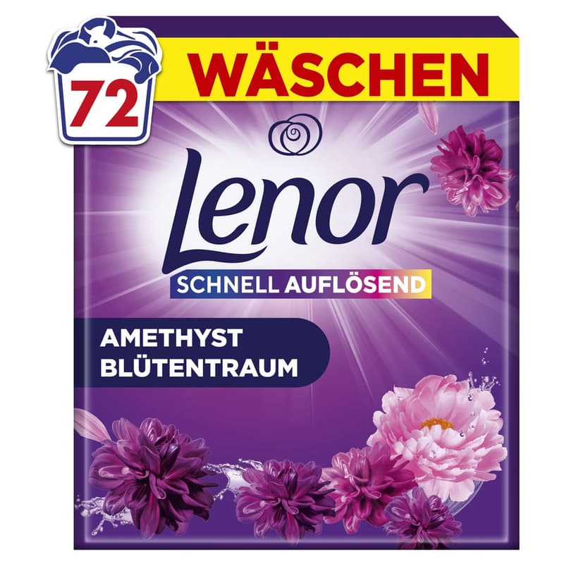 Lenor Color Amethyst Powder Detergent, 72 Washes, 3.6 kg