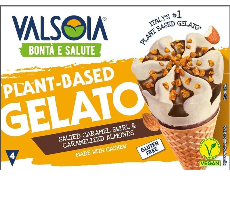 Valsoia Cashew Cone Salted Caramel 4×120 ml