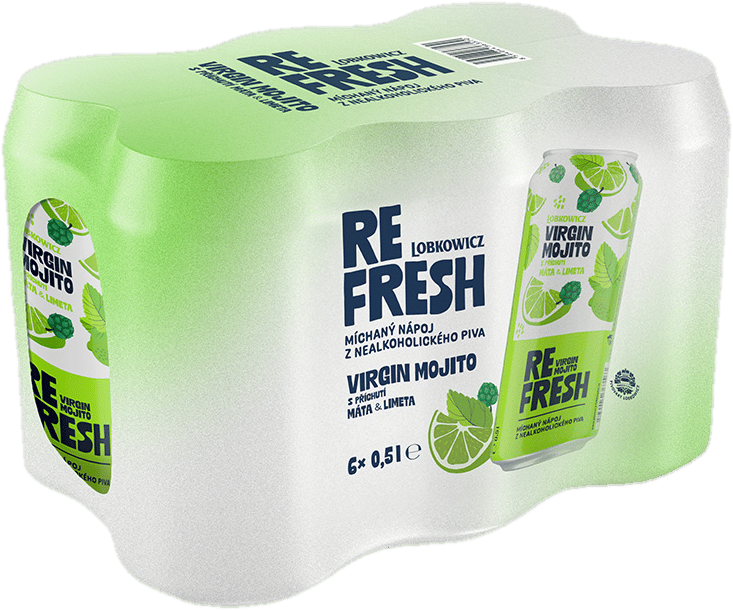 Lobkowicz Refresh Virgin Mojito mixed drink made from non-alcoholic beer 6×0. 5 l can