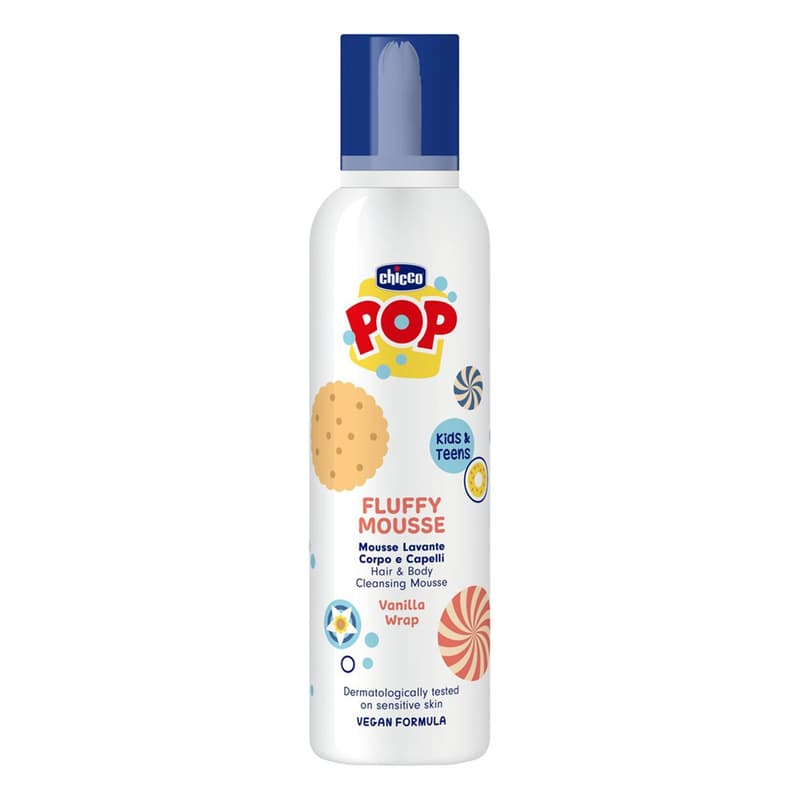 Chicco Hair and Body Foam Vanilla Wrap POP for Children and Teenagers 200 ml