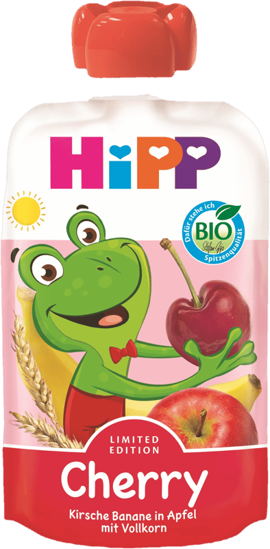 HiPP BIO Kapsička jablko, banán, višeň, špalda