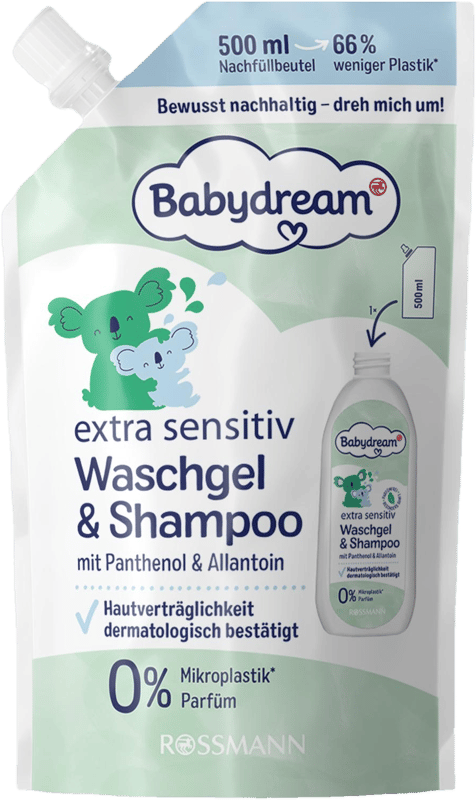 Babydream Shower Gel & Shampoo Extra Sensitive Refill Pack