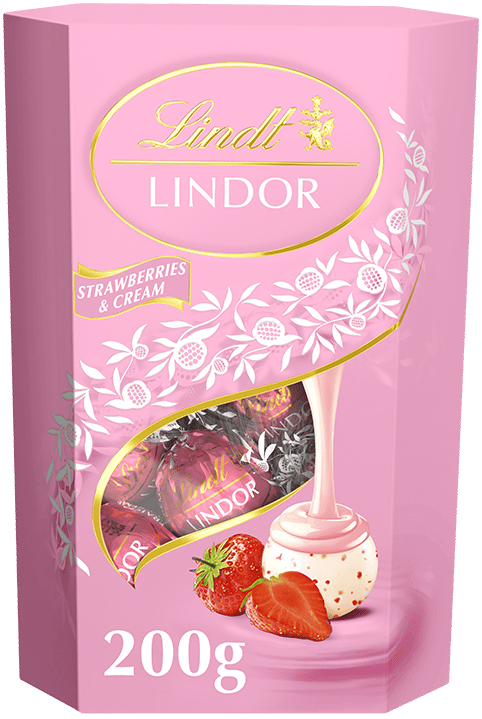 Lindt LINDOR Chocolate Pralines with Creamy Strawberry Filling