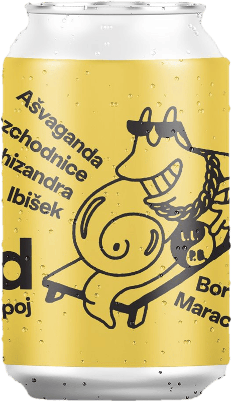 Moodboard Adaptogenní nápoj borůvka a maracuja nealkoholické pivo plech