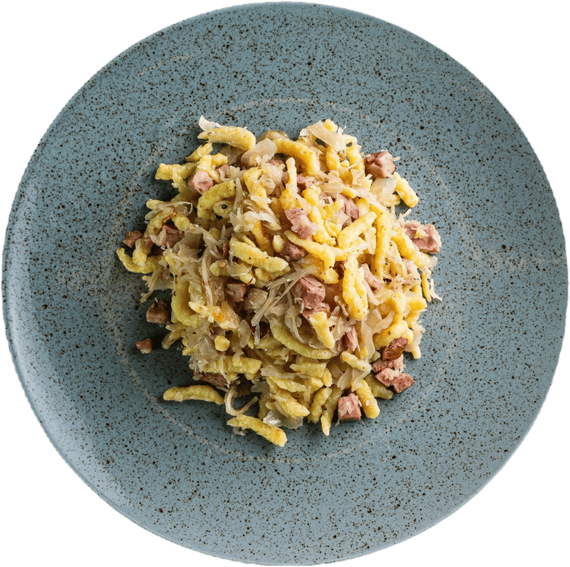 Egg spaetzle with smoked meat and sauerkraut by Jan Bureš