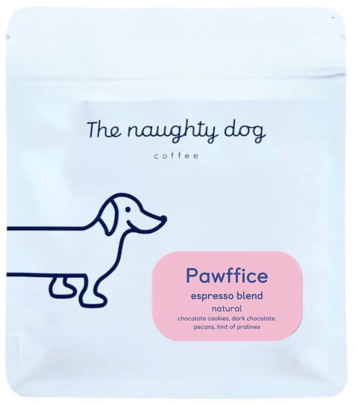 The Naughty Dog Pawffice espresso Blend zrnková káva