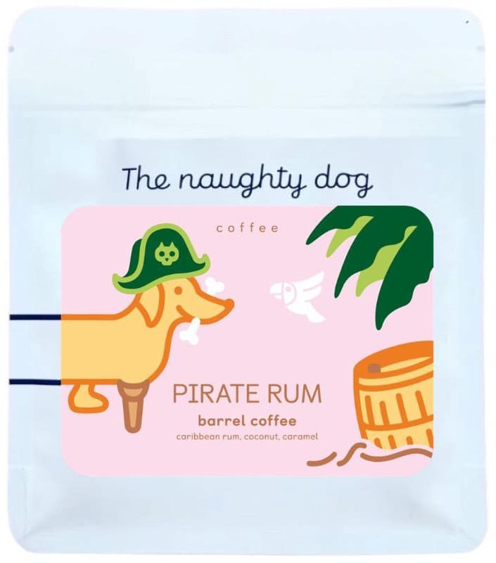 The Naughty Dog Pirate Rum Barrel filter/espresso whole bean coffee