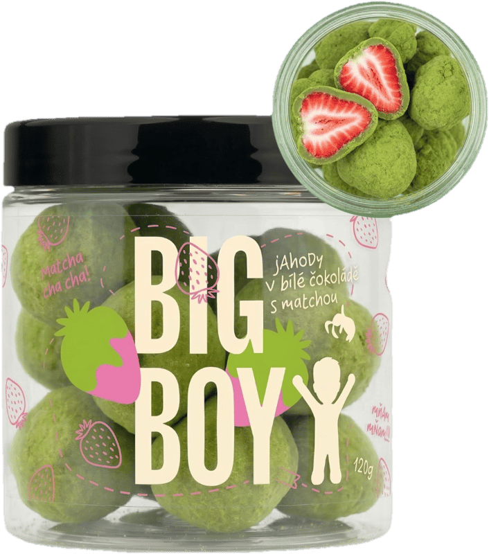 Big Boy Strawberries in matcha and white chocolate