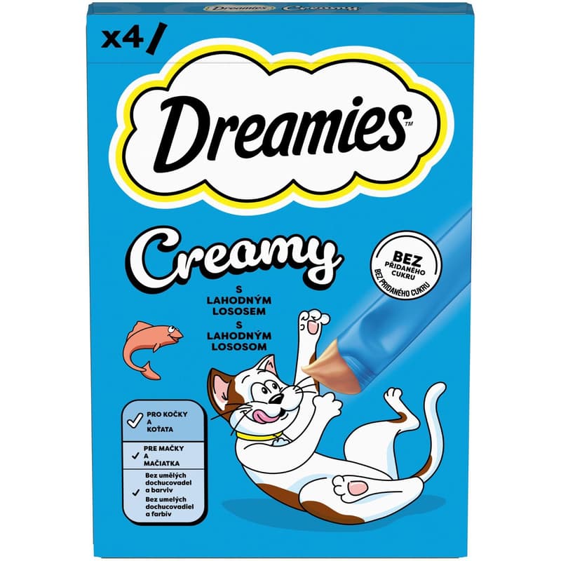 Dreamies Creamy treat for cats with salmon 4×10 g