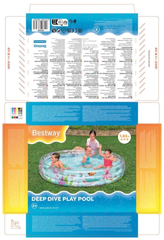 Bestway Deep Dive inflatable paddling pool, diameter 1. 83 m, height 33 cm