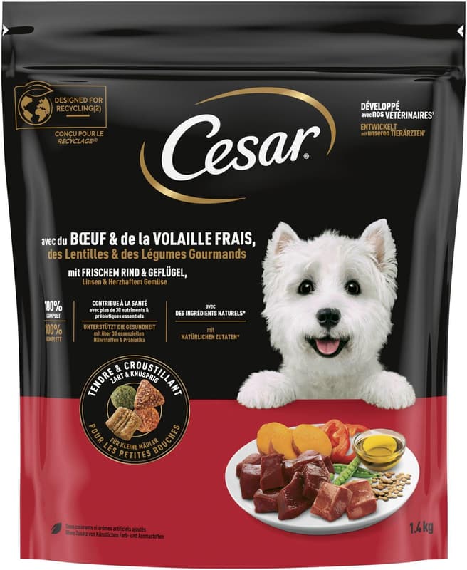 Cesar granules for dogs beef and poultry