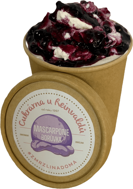 Cukrárna u Reinvaldů Mascarpone Borůvka zmrzlina