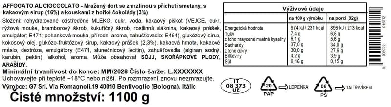 G7 Mražený dort se smetanovou zmrzlinou a čokoládou