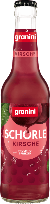 Granini Schorle Cherry Fruit Drink glass