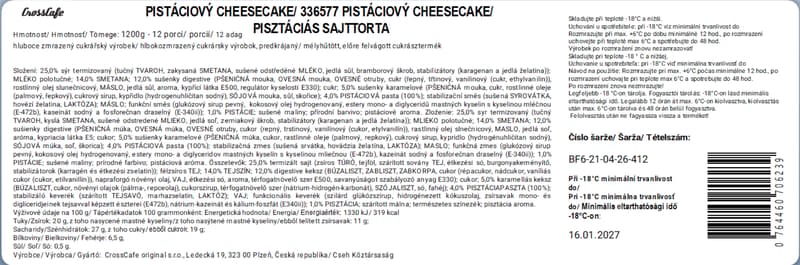CrossCafe Pistáciový cheesecake