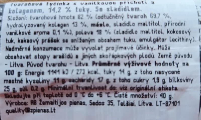 Protein M snack Tvarohová tyčinka s vanilkovou příchutí