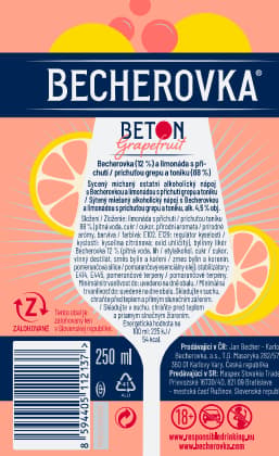 Becherovka BETON Grapefruit flavoured 4,5%