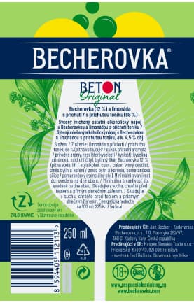 Becherovka Beton Original & Tonic 4,5% – plech
