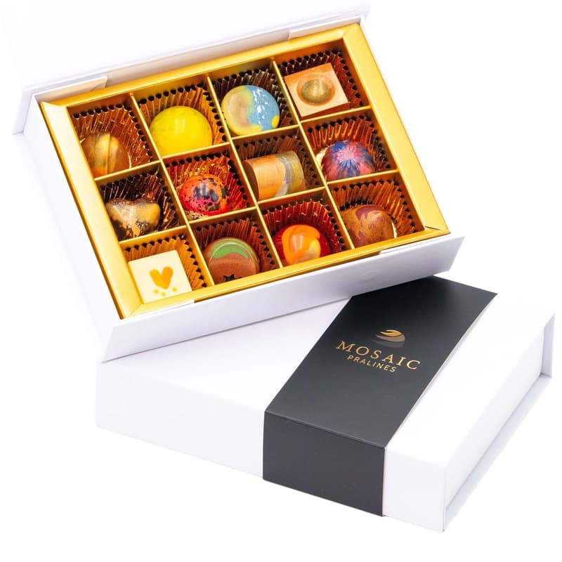 Mosaic Pralines Kolekce plněných čokoládových pralinek 12 ks