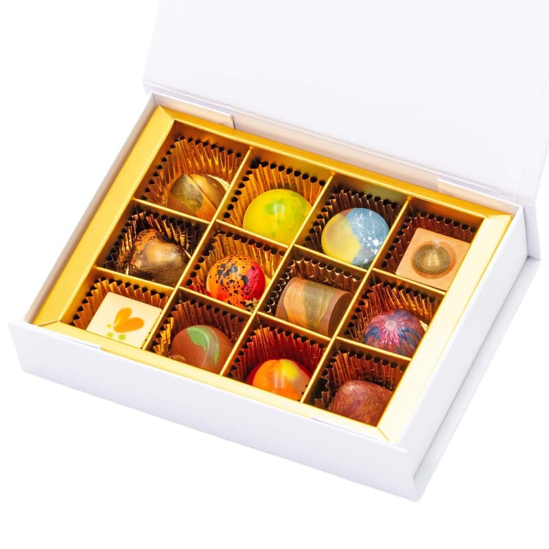 Mosaic Pralines Kolekce plněných čokoládových pralinek 12 ks