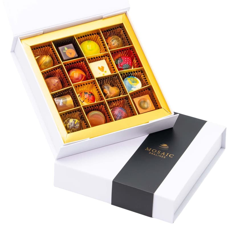 Mosaic Pralines Kolekce plněných čokoládových pralinek 16 ks