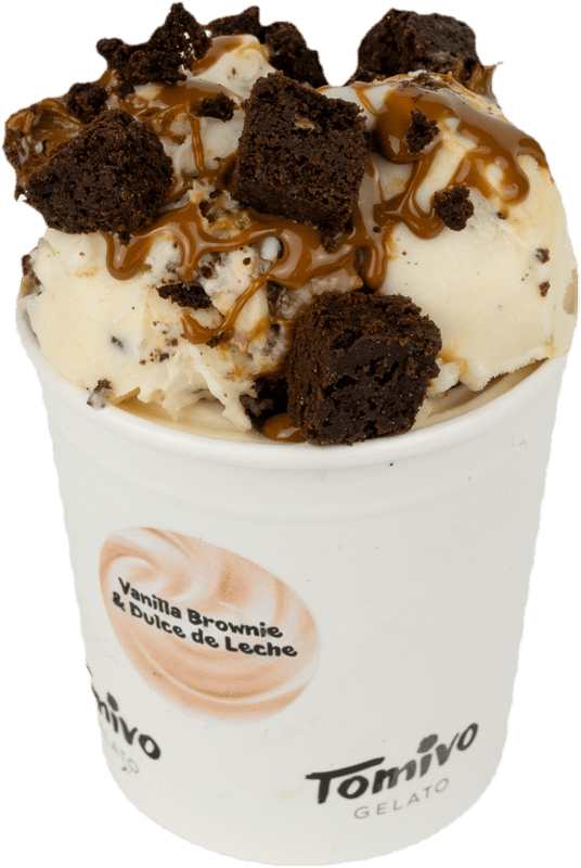 Tomivo Gelato Vanilla Brownie & Dulce de Leche zmrzlina