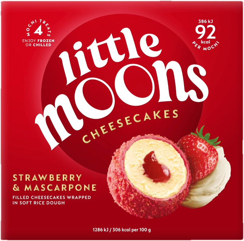 Little Moons Mochi cheesecake s jahodami a mascarpone