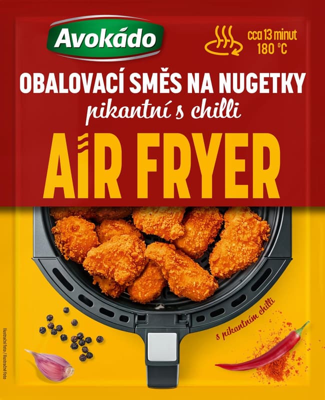 Avokádo Air fryer Koření na nugetky pikantní s chilli